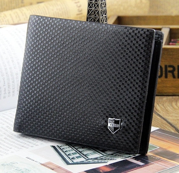 New famous men wallets black brown genuine leather Cross paragraph clips&wallet High quality purse card Holder