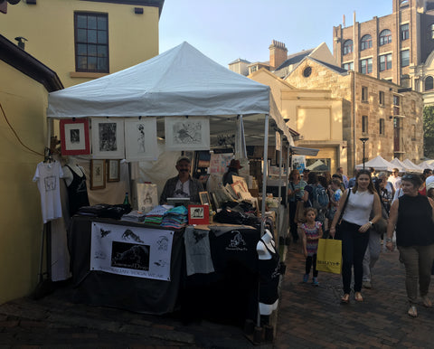 Downward Dingo stall at the Rocks Market, Playfair Street, Sydney 7th May 2016