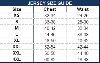 Jersey Size Guide