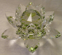 Large Green Crystal Lotus with 50mm Crystal Ball