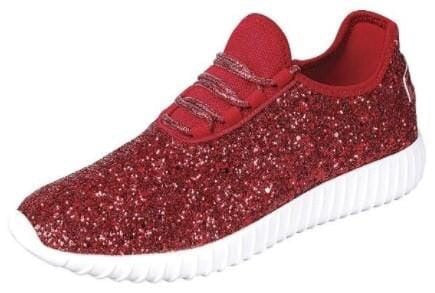 red glitter shoes