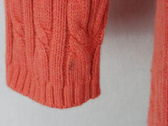 Ann Taylor Loft M size Sweater Orange Soft Cable All Season Womens 3.4 Sleeve - Jamies Closet - 5