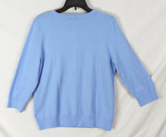 New Talbots Cardigan Sweater L size Light Blue Womens Cotton Work Casual