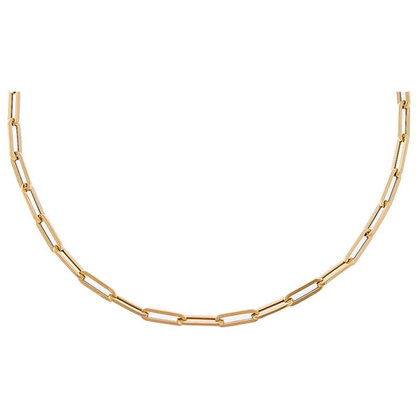 Paperclip Chain Necklace 14K
