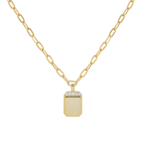 mini gold dog tag necklace