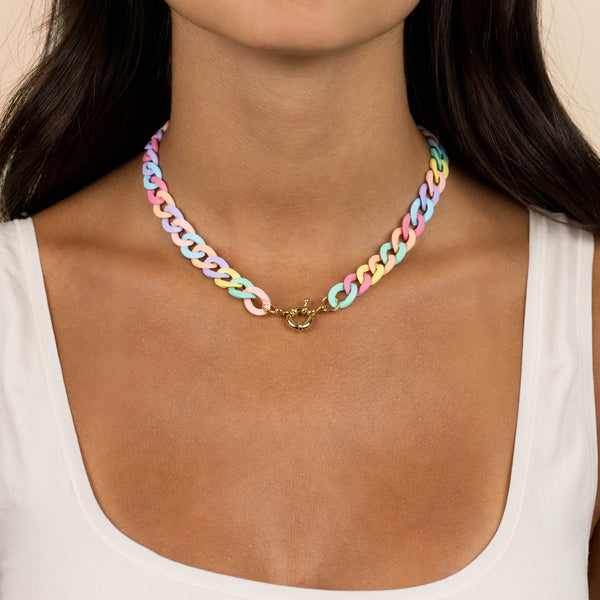 pastel chain link necklace