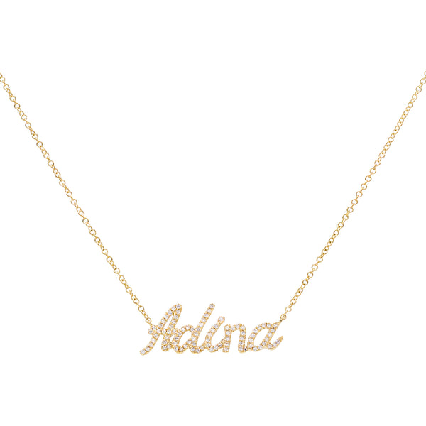 Pavé Script Name Necklace | Adina's Jewels