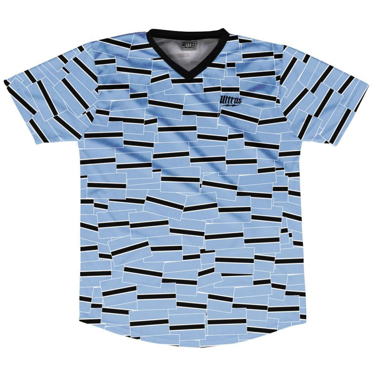 light blue and white soccer jersey