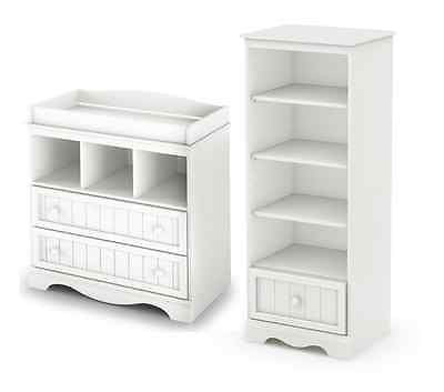 Changing Table Shelving Unit Drawers Nursery Baby Furniture