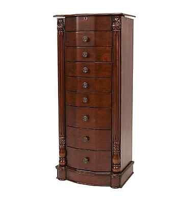 Jewelry Armoire Box Storage Cabinet Stand Organizer Walnut Wood