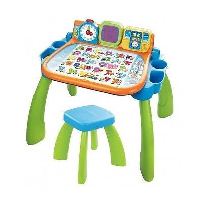 Kids Desk Activity Table Touch Learn Easel Chalkboard Chair