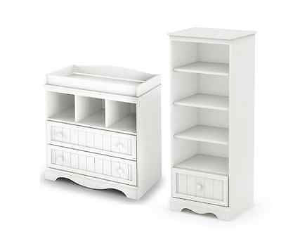 Changing Table Shelving Unit Drawers Nursery Baby Furniture