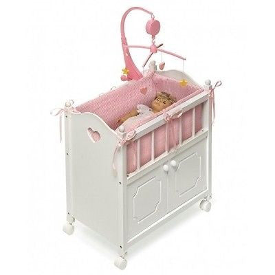 wooden doll crib