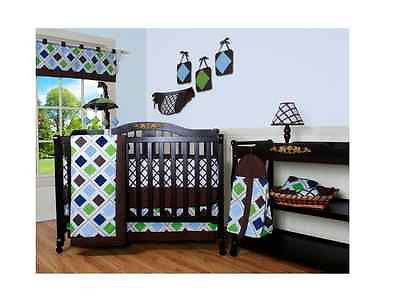 brown crib nursery