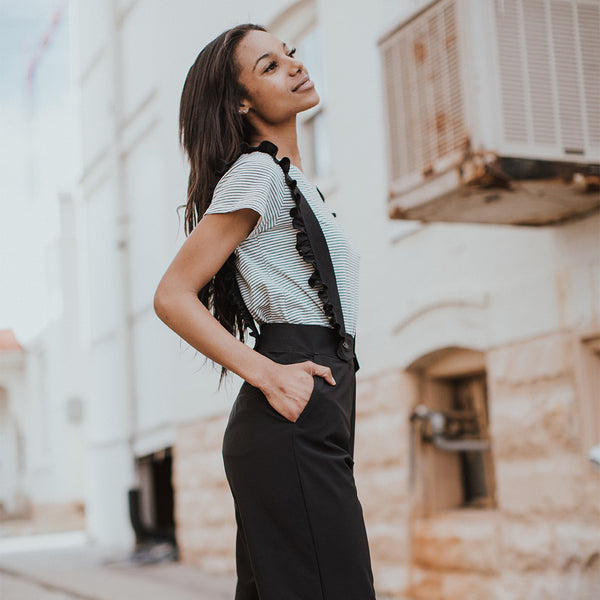 ruffle overalls