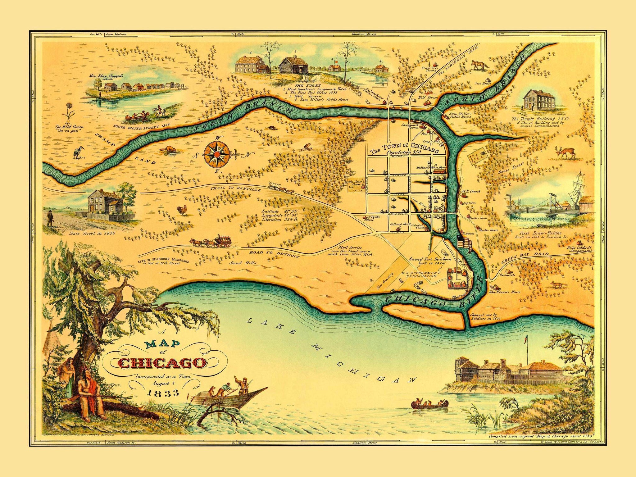 early chicago map 1830