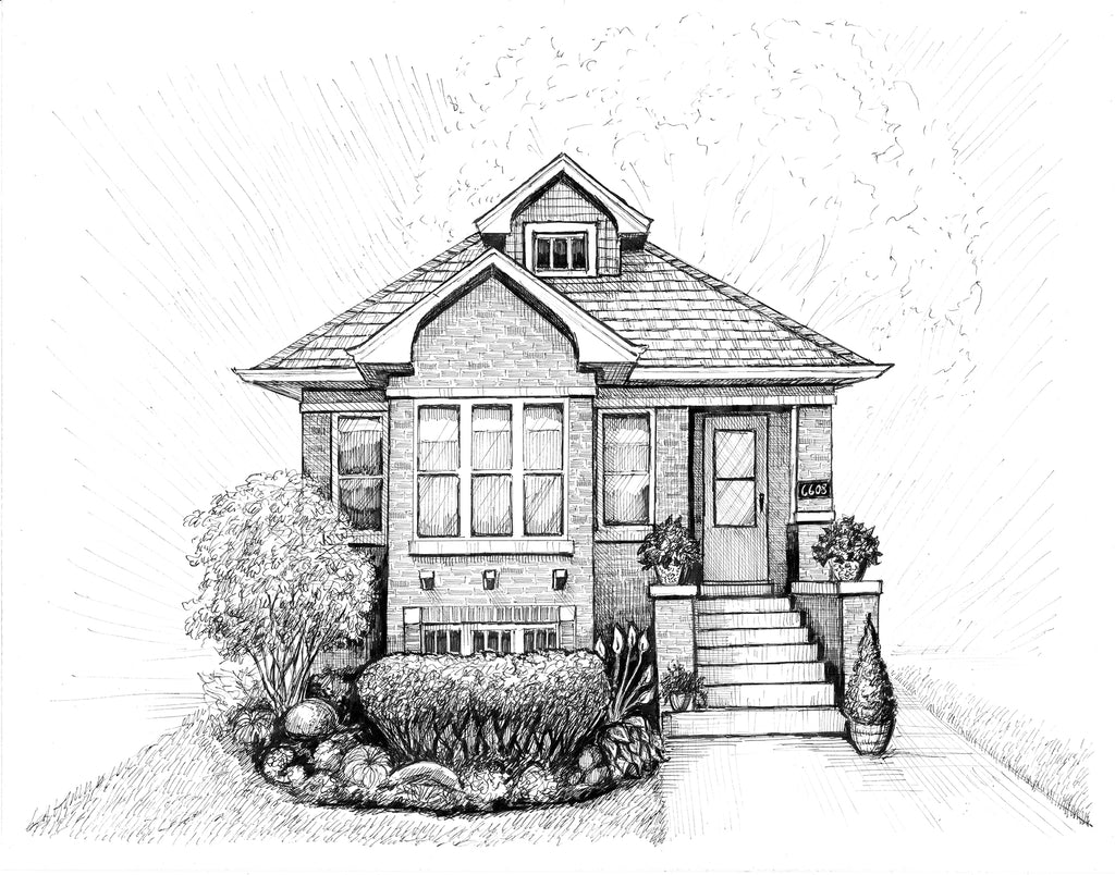 chicago bungalow drawing