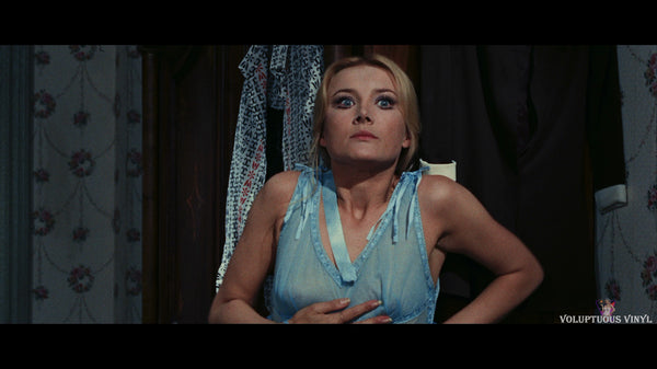 Barbara Bouchet in blue lingerie in Amuck