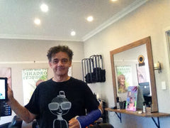 Rob at his hairdressing salon
