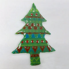 Christmas Tree Ornament Made of Glass Powders and Frit
