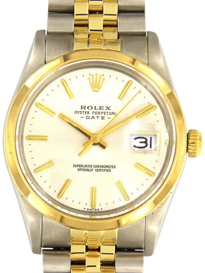 rolex oyster perpetual date two tone