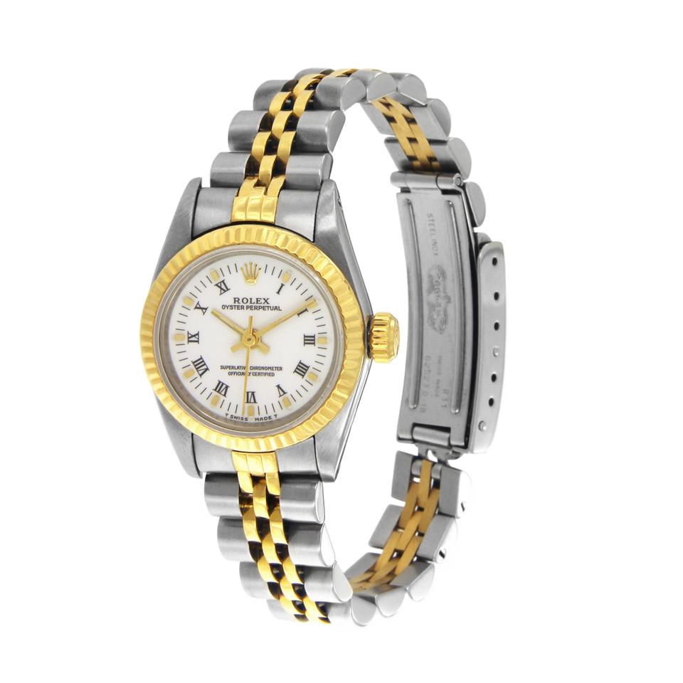 rolex oyster perpetual two tone ladies