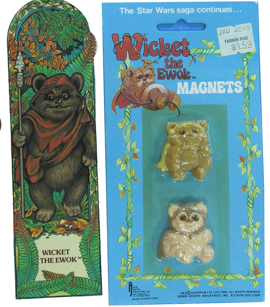 Ewok Magnets and Wicket Bookmark - 1983 vintage Star Wars