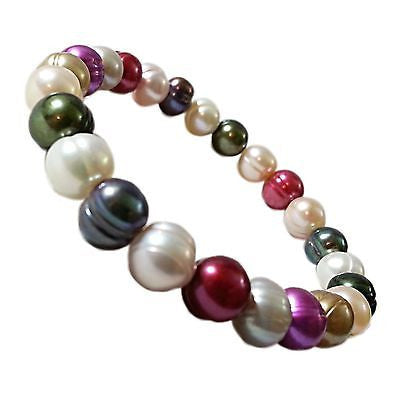 Pearl Beaded Bracelet Multi Colored White Pink Gray Red Stretch b732sxp
