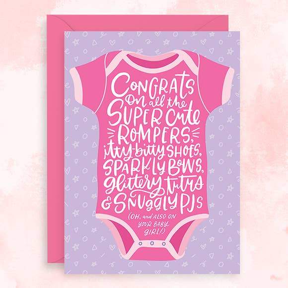 Congrats Baby Girl Pink Card