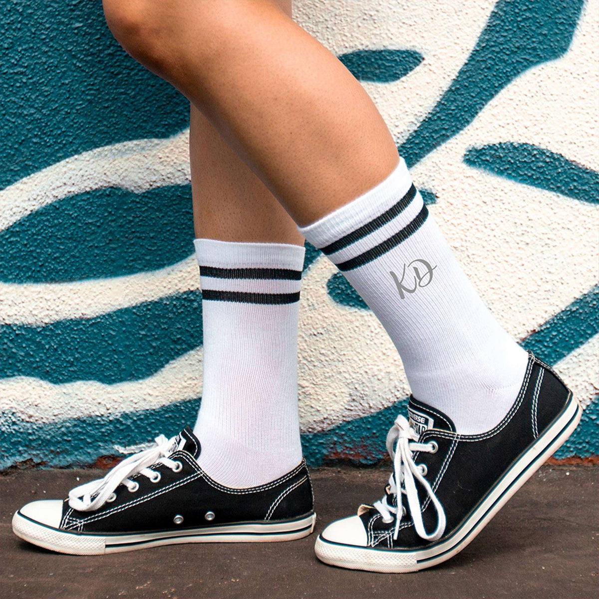 Delta Sigma Theta Striped Pair Ladies Ankle Socks