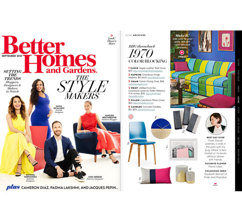 Jillian Rene Decor Colorblock Pillow as seen in Better Homes & Gardens Magazine