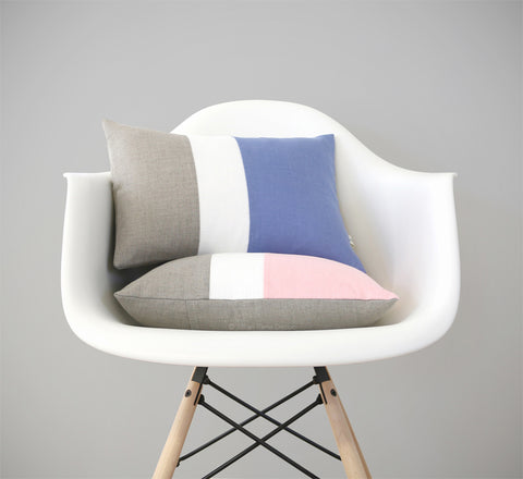 Rose Quartz + Serenity Colorblock Pillows by JILLIAN RENE DECOR