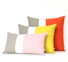 Colorblock Pillow Covers by Jillian Rene Decor - Coral, Yellow or Pastel Pink