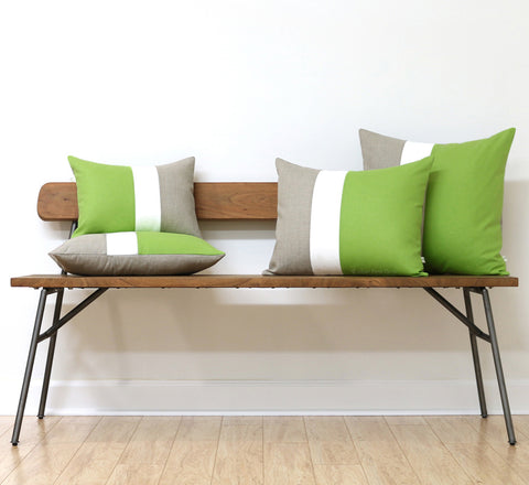 Jillian Rene Decor Signature Colorblock Pillows in Greenery