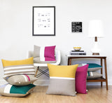 Striped Pillow Cover - Sangria, Cream and Natural