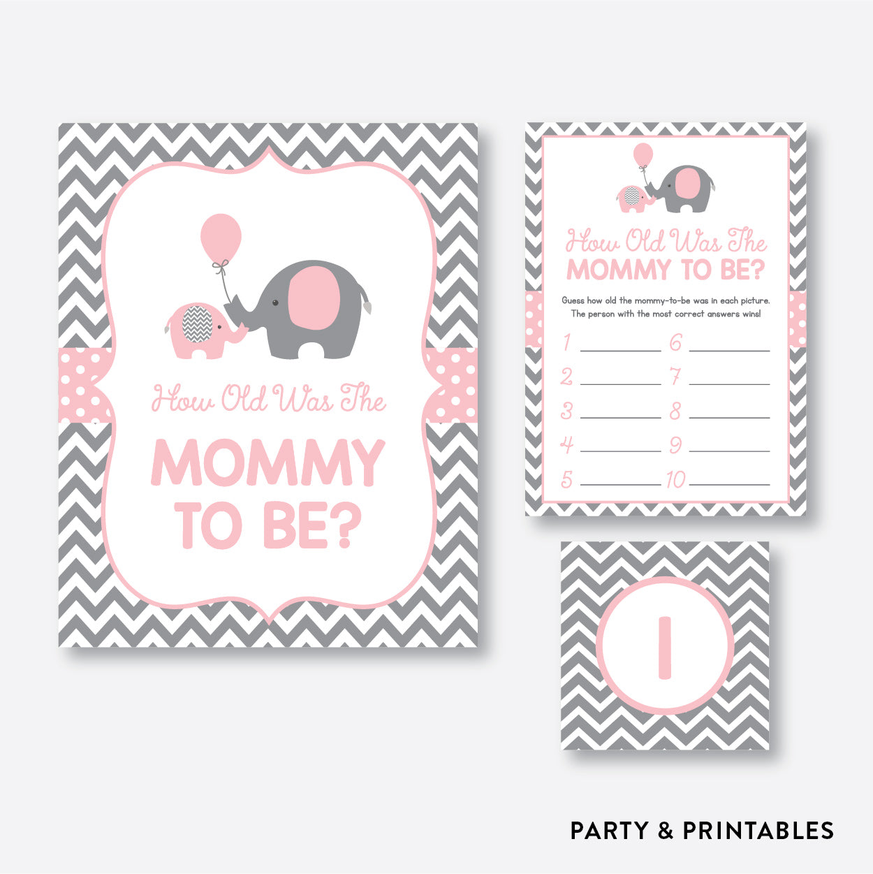 Elephant How Old Was Mommy To Be / Non-Personalized / Instant Download (SBS.36)