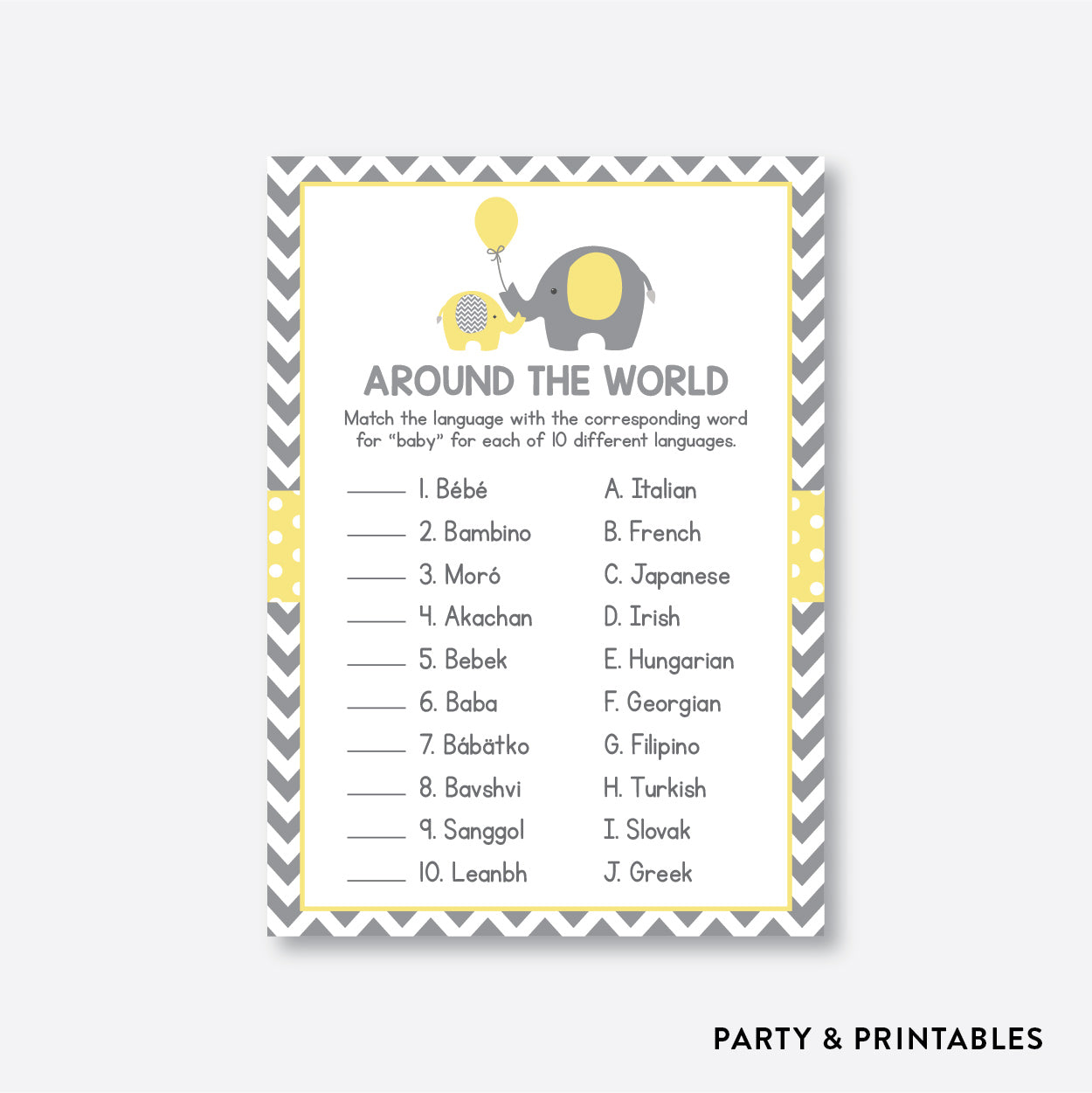 Elephant Baby Around The World / Non-Personalized / Instant Download (SBS.37)