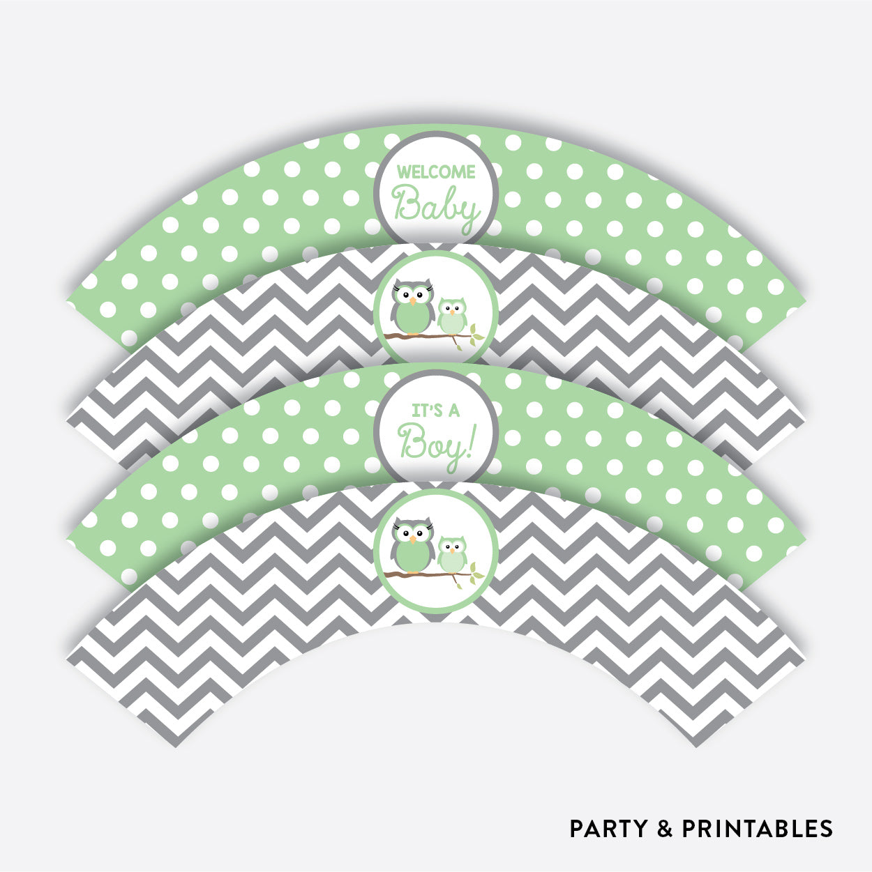 Owl Cupcake Wrappers / Non-Personalized / Instant Download (SBS.48)