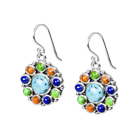 green turquoise earrings silver