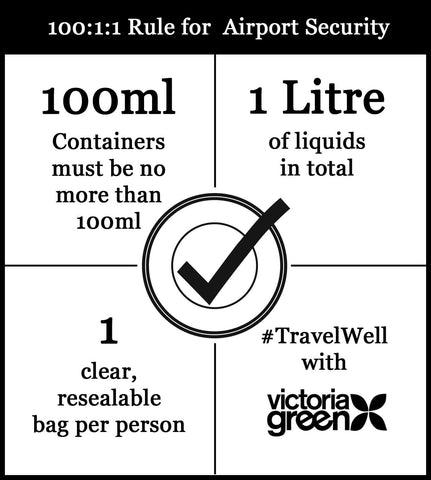 100:1:1 Rule for airport liquid security Victoria green