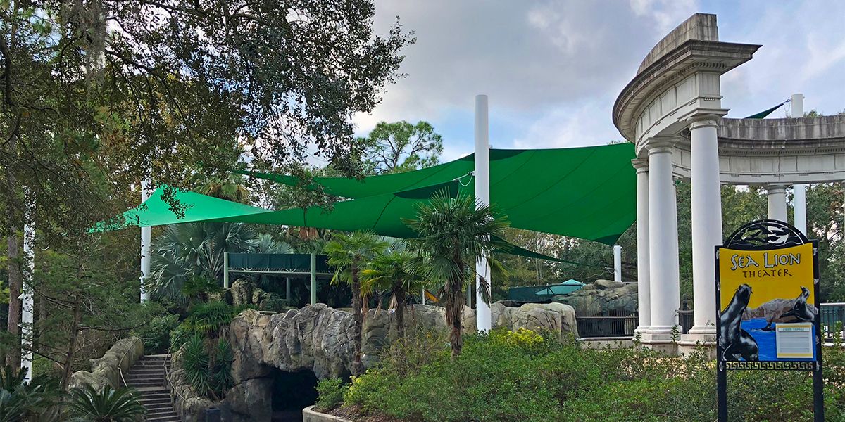 Large Triangle Shade Sails at the Audubon Zoo