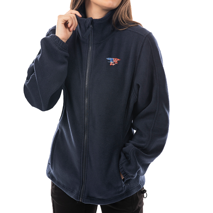 Ladies Trident Flag Polar Fleece Full Zip Jacket – UDT-SEAL Store