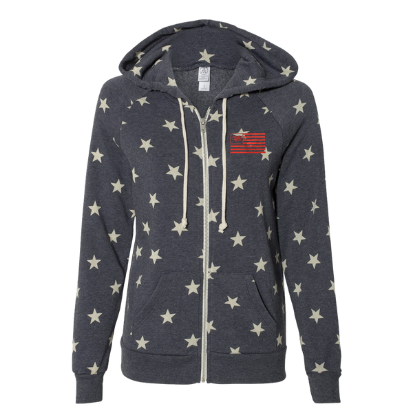 ladies navy zip hoodie