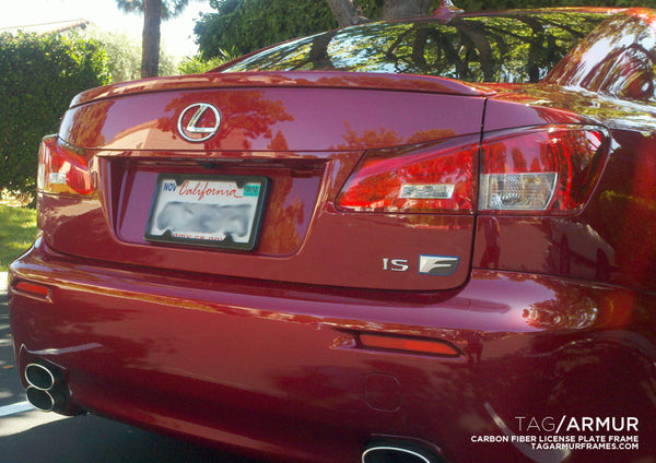 Lexus IS-F with TagArmur carbon fiber license plate frame