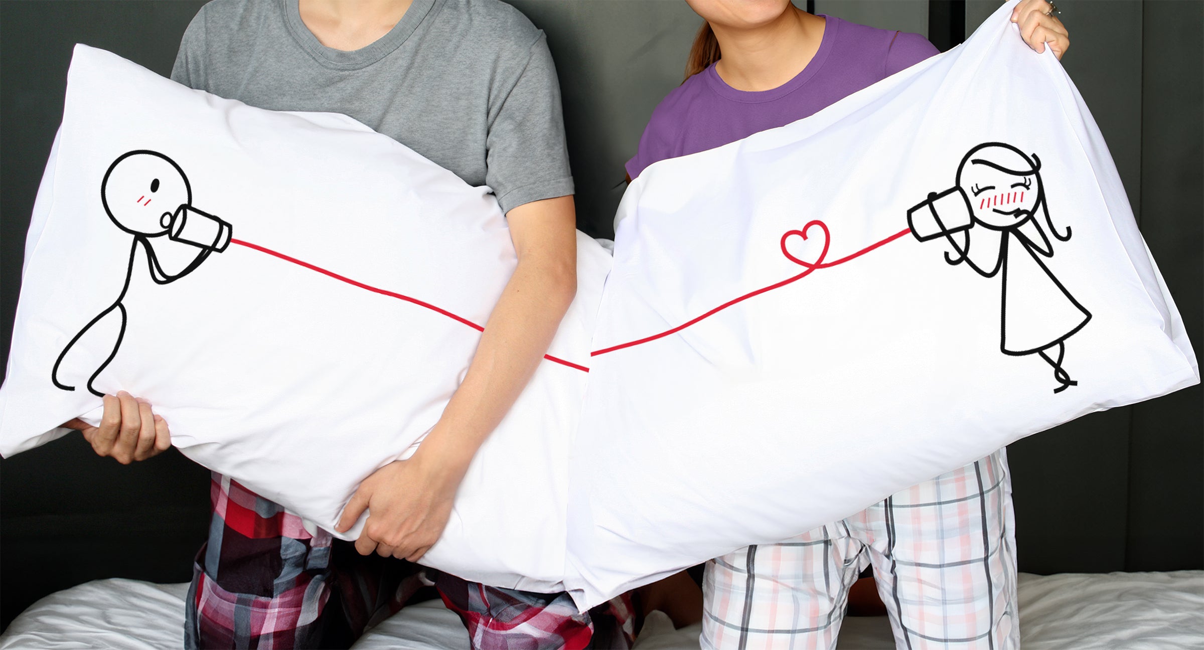 Shop BoldLoft Matching Couple Pillowcases Featuring Love-Themed Graphics