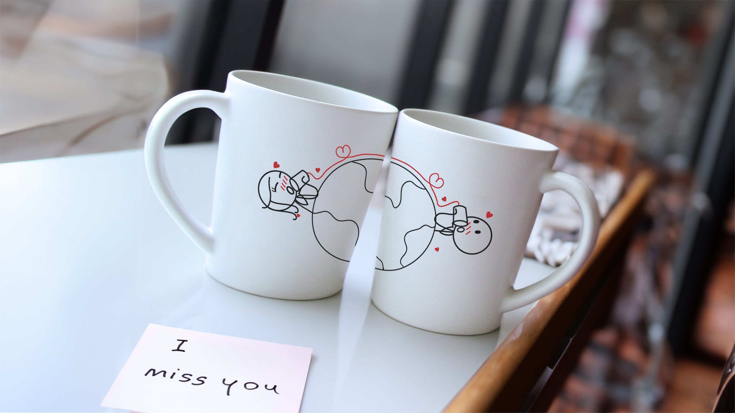 Miss Us Together Couple Mugs