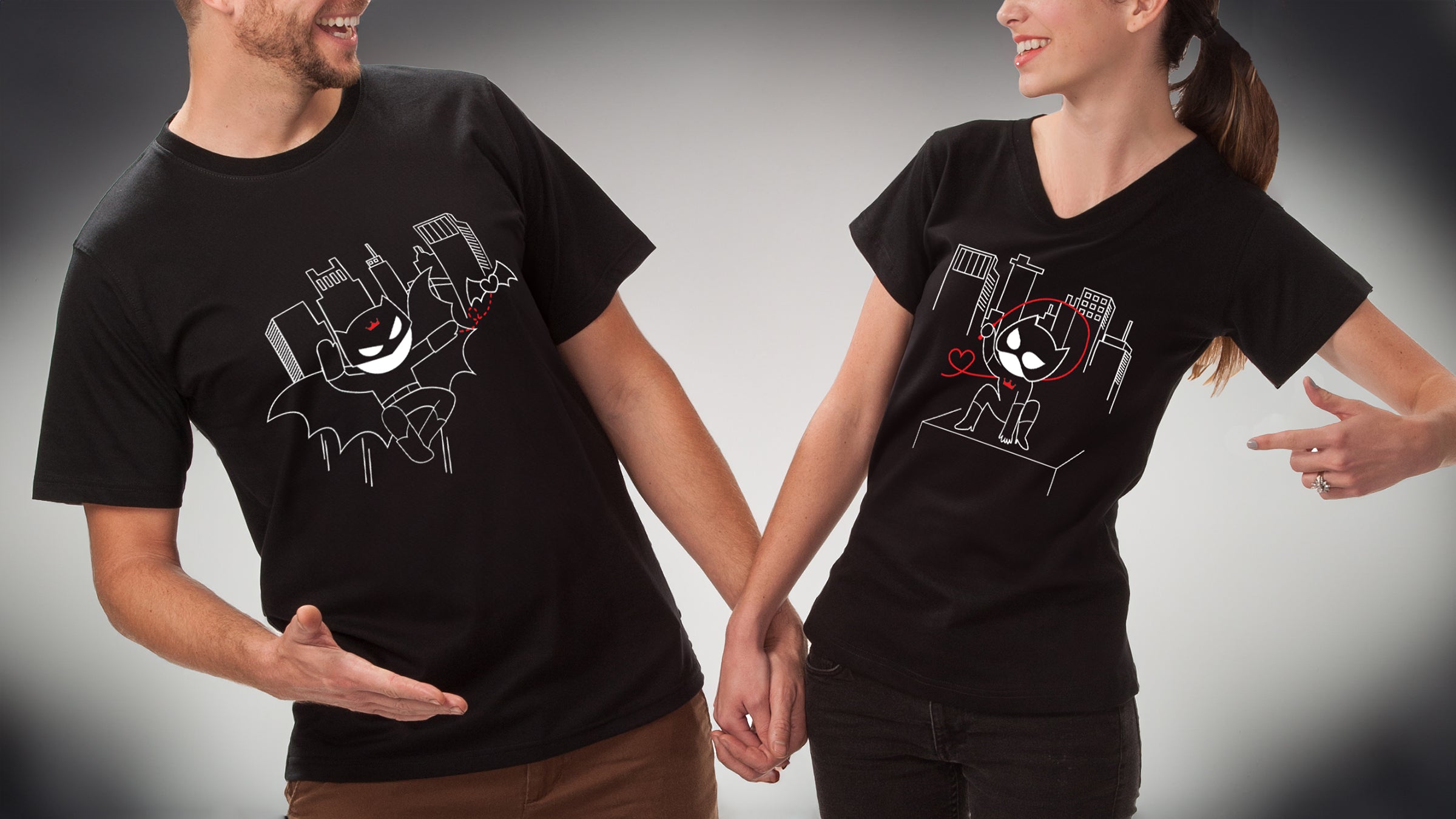 BoldLoft couple shirts featured movie characters, perfect for a movie date