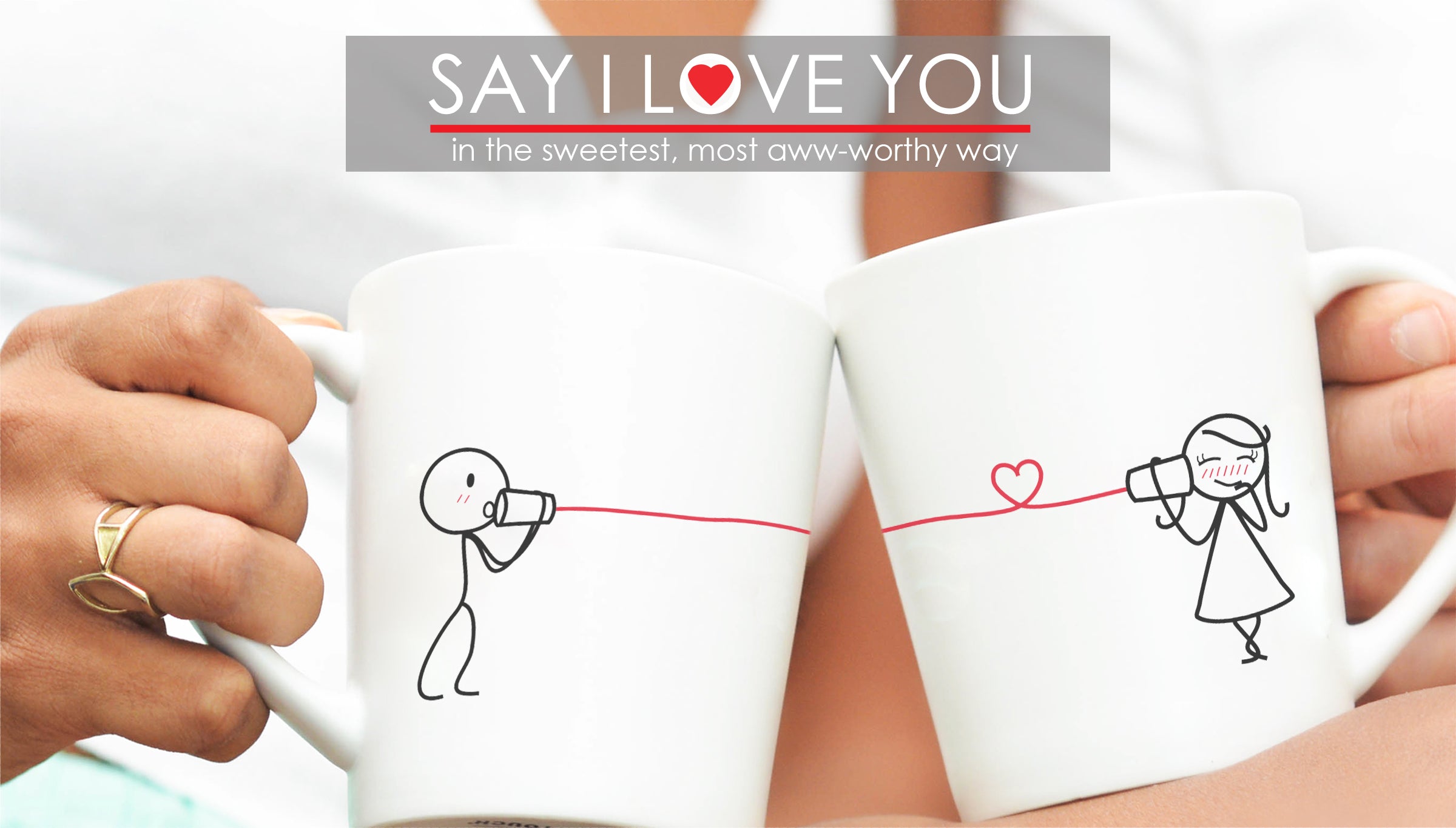 BoldLoft Say I Love You Couple Mugs