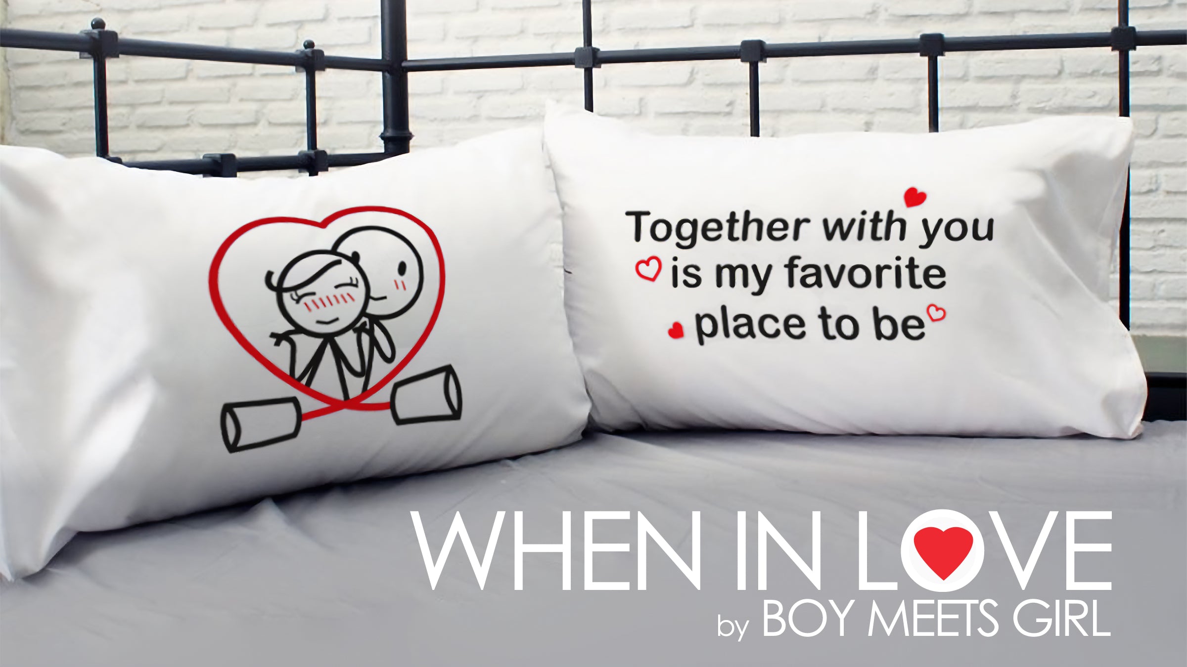 BoldLoft When In Love Collection: Couple Gifts with Love Sayings and Charming Stick Figure Designs