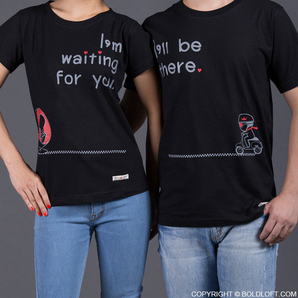 Love Is On The Way His And Hers Matching Couple Shirts Black Boldloft 7630